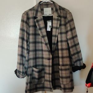 NWT American eagle oversized plaid blazer